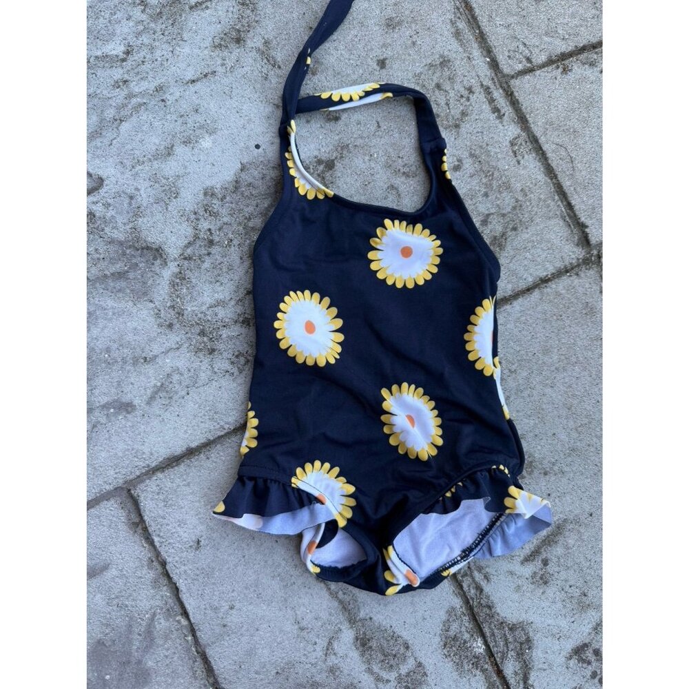 Gymboree Baby Swimsuit – 3–6M Navy Daisy One-Piece